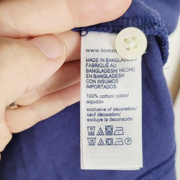 Tommy Hilfiger Men's Navy Blue 100% Cotton Custom Fit Polo Shirt Sz Large - Picture 7 of 10